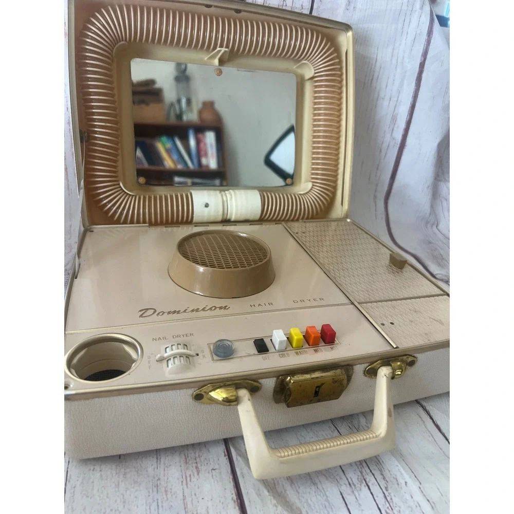 Dominion Electric Hair Dryer Vanity Case Model 1805C Vintage Retro Beauty